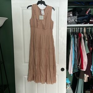 J Gee Tiered Maxi Dress L Taupe